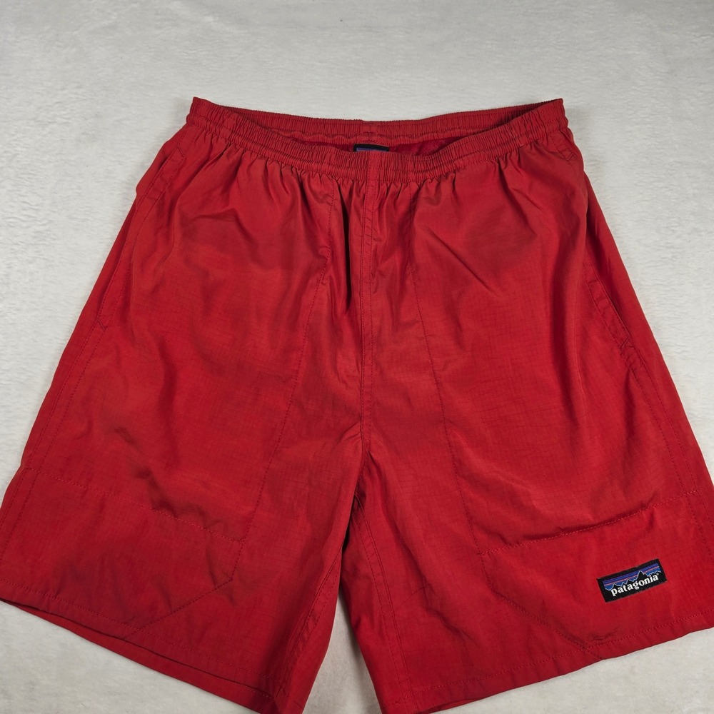 Patagonia Baggies Shorts Mens Small Red 5 Inch Inseam Nylon Mesh Liner Swim Hike